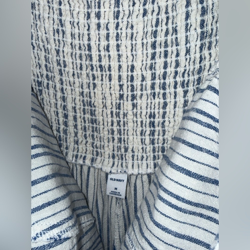 Old Navy Blue and White Striped Cotton Jumpsuit - Picture 4 of 4